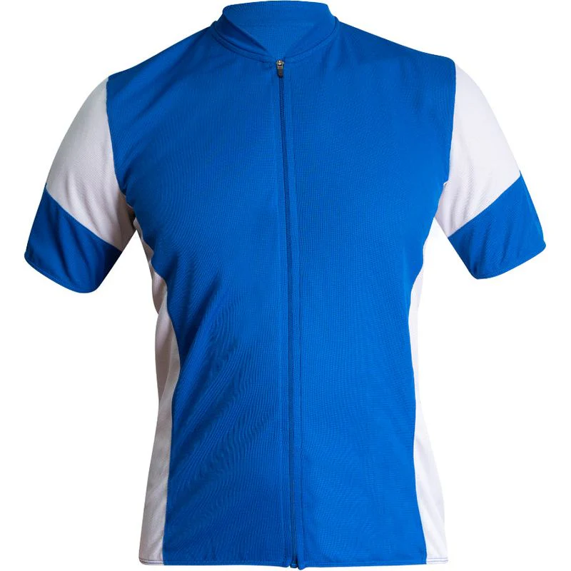 Schwinn Pro Full Zip Short Sleeve Cycling Jersey Blue 3-Pocket
