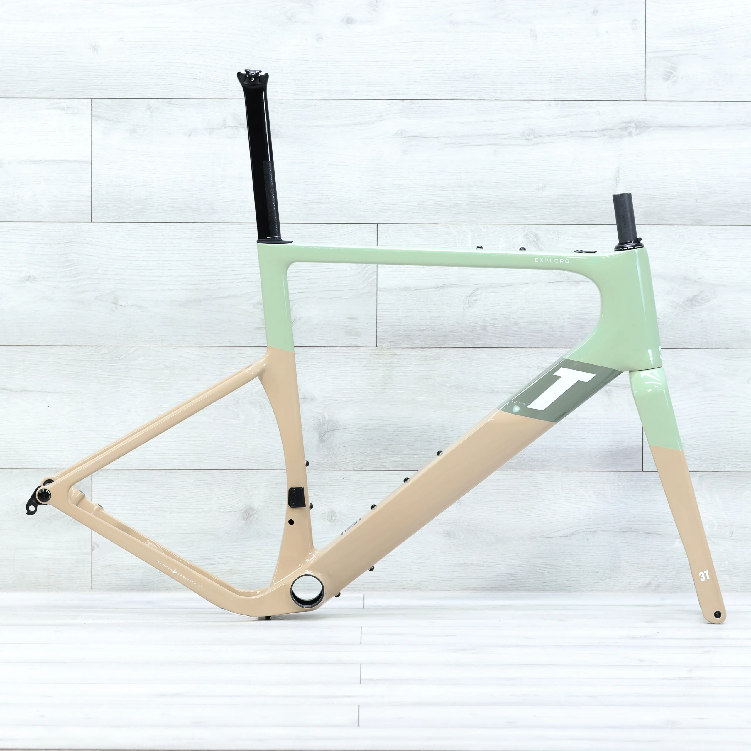3T Exploro Racemax Gravel Bike Frameset Sand/Olive - 2023, 56cm