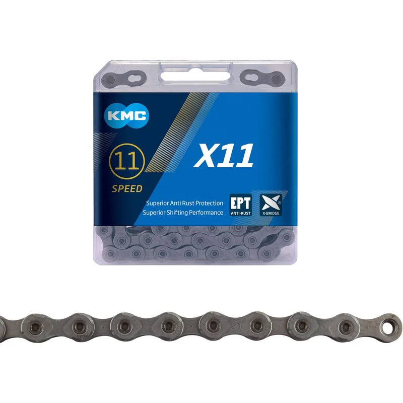KMC X11 EPT Chain – 11-Speed, 116 Links, Gray, Durable & Rust-Resistant