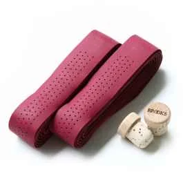 *BROOKS* leather bartape (raspberry)
