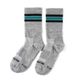 *BLUE LUG×SOCKGUY*line wool socks (grey/turquoise)