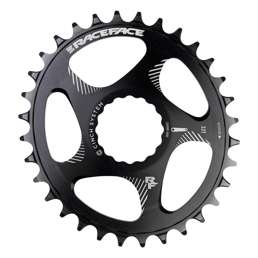 Race Face Narrow Wide Oval Chainring: Direct Mount CINCH 32t Black