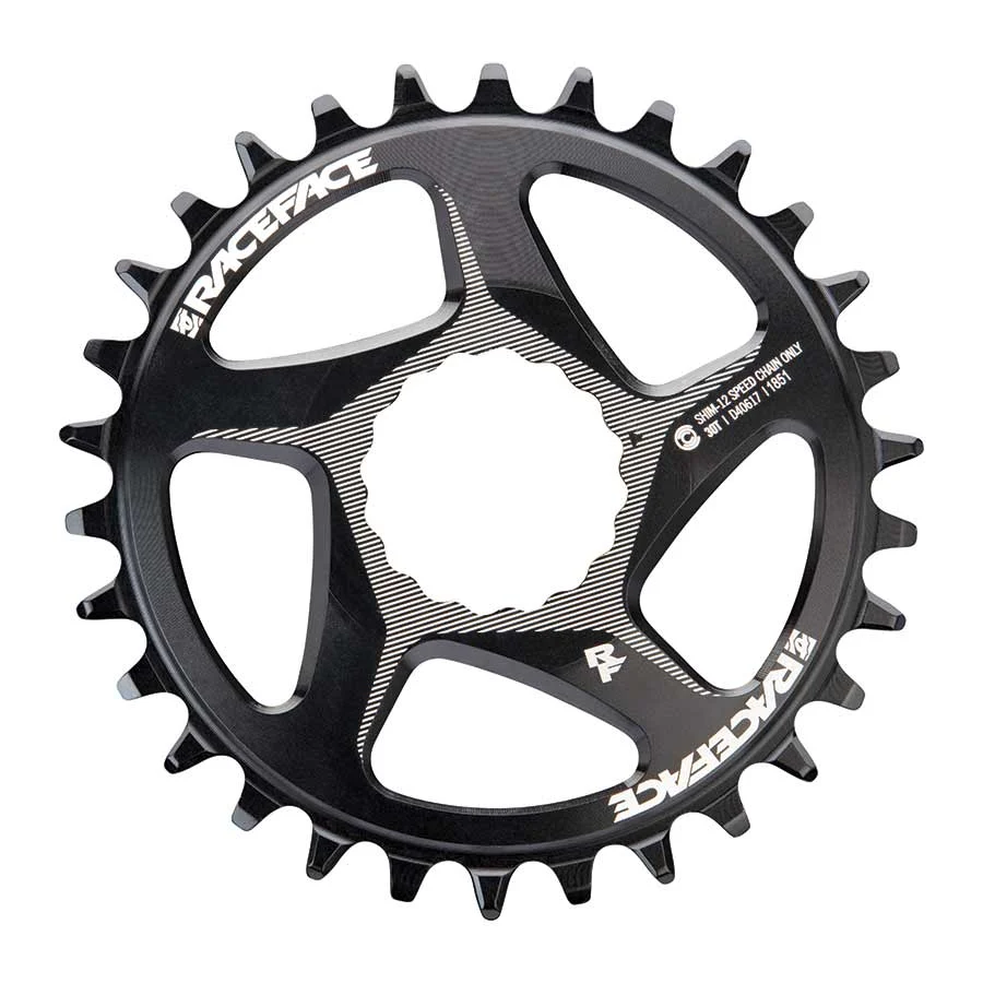 Race Face Narrow Wide Direct Mount CINCH Aluminum Chainring - Shimano 12-Speed requires Hyperglide+ compatible chain 30t BLK