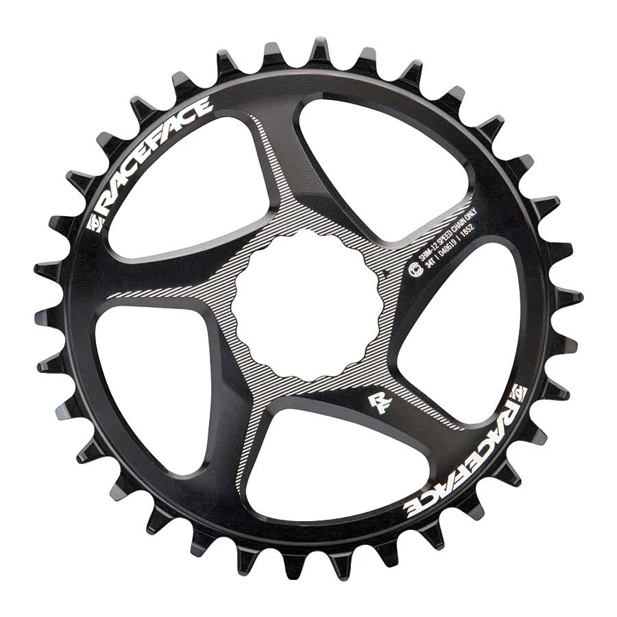 Race Face Narrow Wide Direct Mount CINCH Aluminum Chainring - Shimano 12-Speed requires Hyperglide+ compatible chain 34t BLK