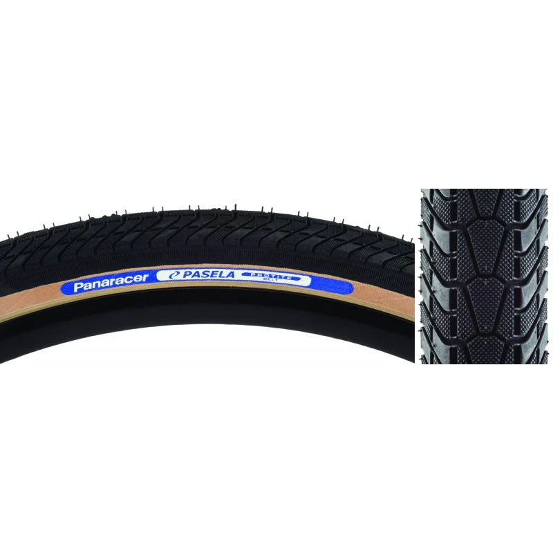 Panaracer Pasela Protite Tire 27x1 Wire Bead Black/Skinwall Commuter ISO 630