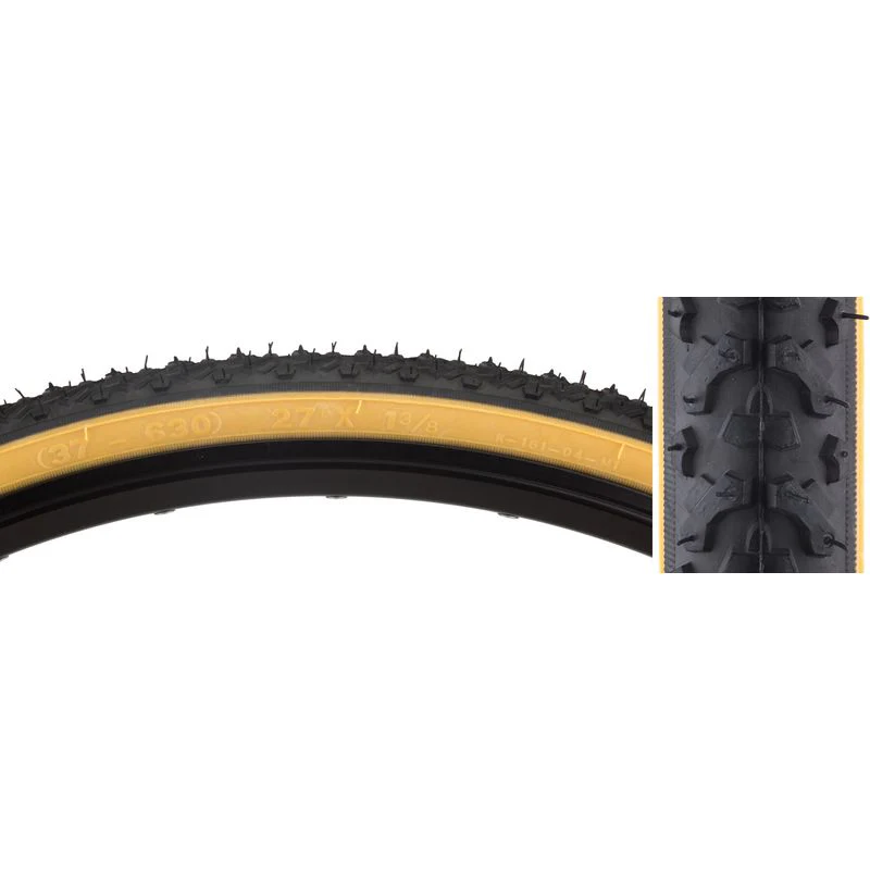 Sunlite K161 Hybrid / Cyclocross Tire 27x1-3/8 Black/Gum Wall