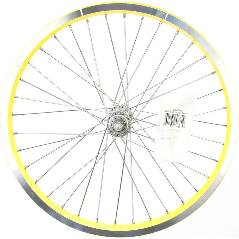 Electra Savannah 1 20" Front Wheel, Rim Brake, Bolt-On, Schrader, Yellow