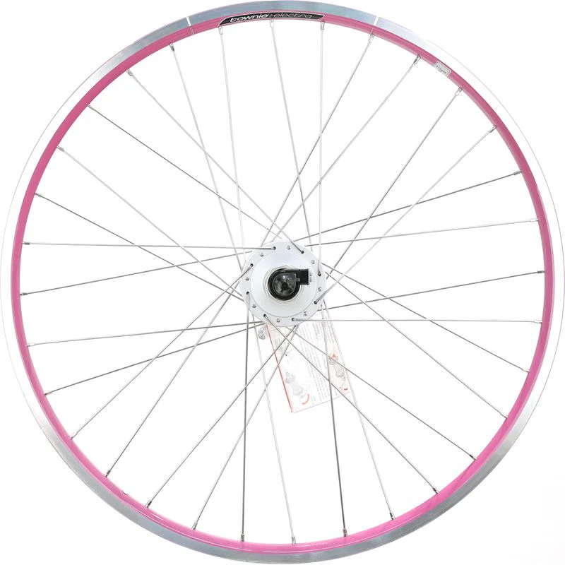 Electra Townie 21D EQ 26" Front Wheel, Clincher, 100mm Dynamo Hub, Rim Brake, QR