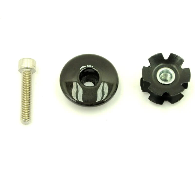 All Bicycle Headset Carbon Fiber Top Cap, Star Nut & Bolt for Fork 1-1/8 Inch