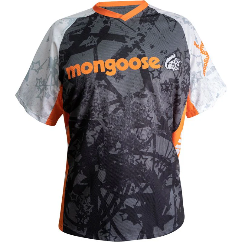 Mongoose Free Ride Short Sleeve Mens Performance Jersey Black/White X-Large