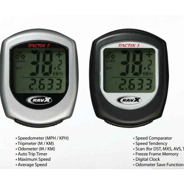 RavX Tactix 1 / 12-Function Wireless Cycling Computer /Speed,Cadence, LCD/Black