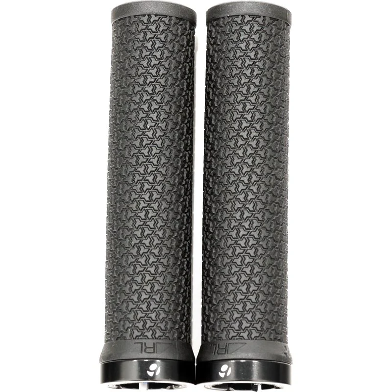 Bontrager RL Grips, Thin Profile, Lock-On, 130mm, Black with Anodized Collar