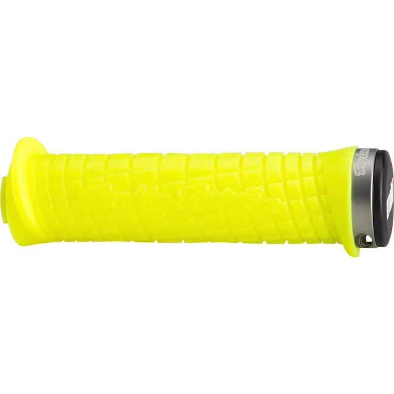 ODI Troy Lee Lock-On Grips Bright Yellow with Gray Clamps