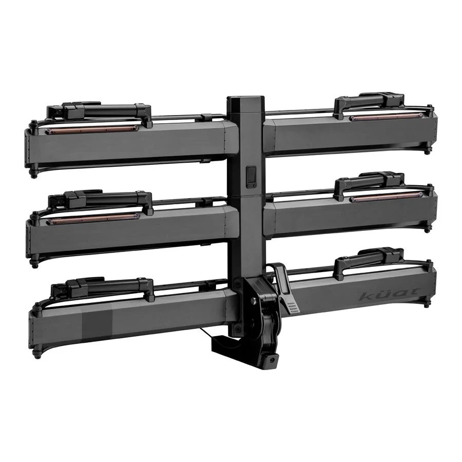Kuat Piston Pro X Hitch Bike Rack Add-On - 1-Bike LED Lights 4-Pin Plug Kashima Coat Galaxy Gray