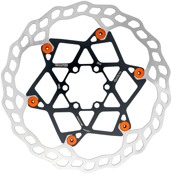Galfer Floating Wave Disc Brake Rotor - 180mm x 2.0mm, 6-Bolt, Orange