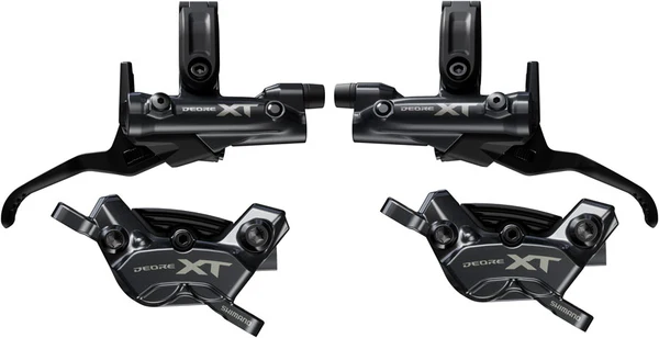 Shimano Deore XT M8200/8220 Disc Brake Upgrade Kit - Right and Left BL-M8200 Levers, Post Mount, Front and Rear BR-M8220