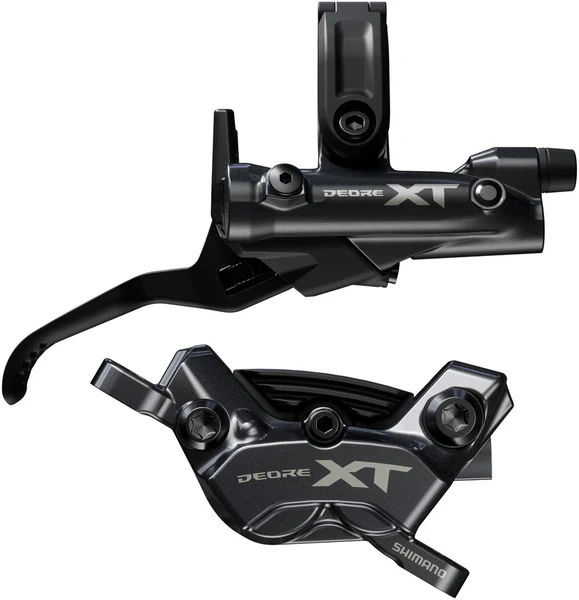 Shimano Deore XT BR-M8220 Disc Brake and BL-M8200 Lever - Right/Rear, Post Mount, 4-Piston Caliper, SM-BH90-SBM Hose,