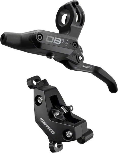 SRAM DB4 Disc Brake and Lever - Left, Front or Rear, 2000mm Hose, Post Mount, 4-Piston, Aluminum Lever, Diffusion Black,