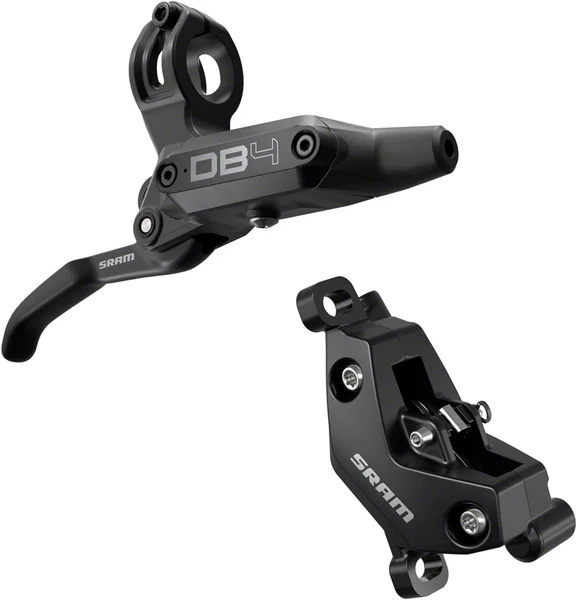 SRAM DB4 Disc Brake and Lever - Right, Front or Rear, 2000mm Hose, Post Mount, 4-Piston, Aluminum Lever, Diffusion