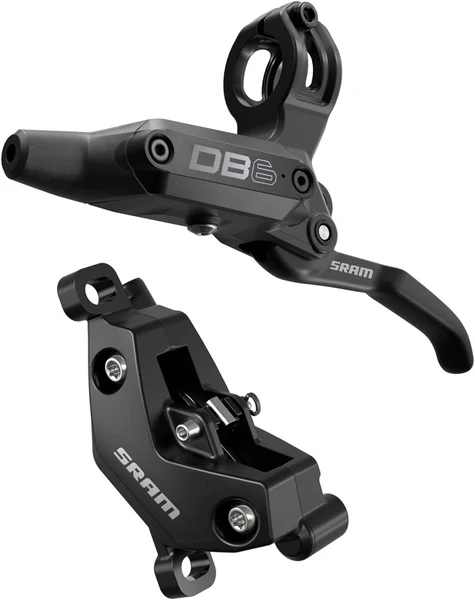 SRAM DB6 Disc Brake and Lever - Left, Front or Rear, 2000mm Hose, Post Mount, 4-Piston, Aluminum Lever, Diffusion Black,