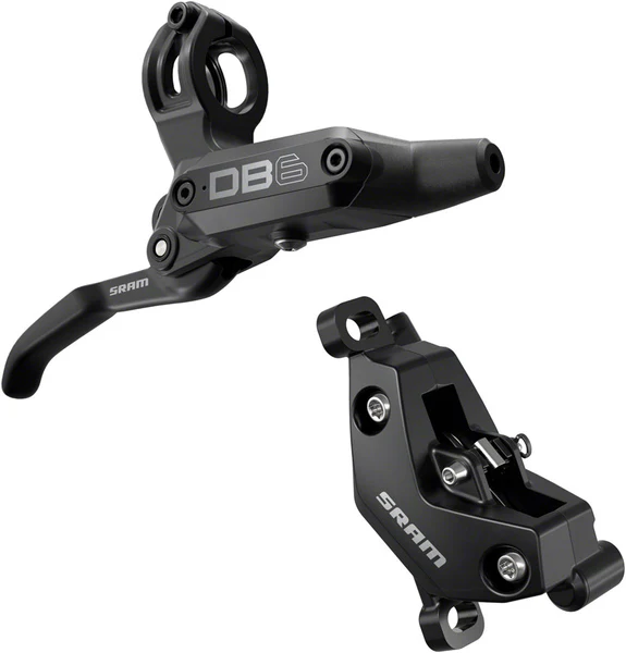 SRAM DB6 Disc Brake and Lever - Right, Front or Rear, 2000mm Hose, Post Mount, 4-Piston, Aluminum Lever, Diffusion
