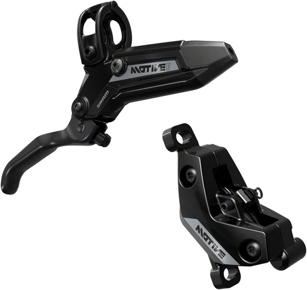SRAM Motive Silver Disc Brake and Lever - Front, 950mm Hose, Post Mount, 4-Piston, Aluminum Lever, Black, A1