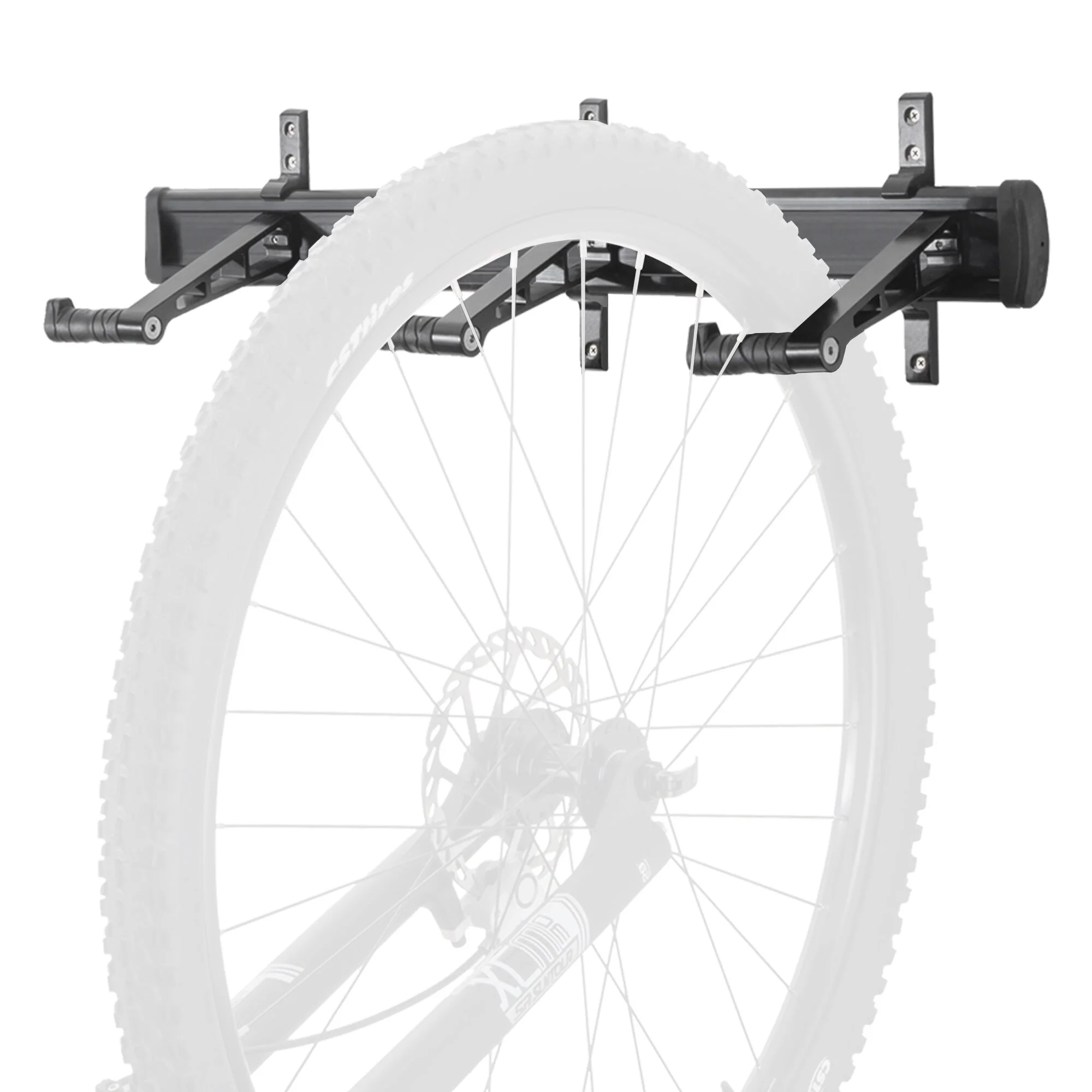 CyclingDeal Bike Wall Mount Rack - Adjustable Indoor Outdoor Storage Vertical Cycling Hook Hanger Organiser - Safe & Secure for Storing MTB Road Bicycles in Garage or Home - Upgraded 3 Bikes