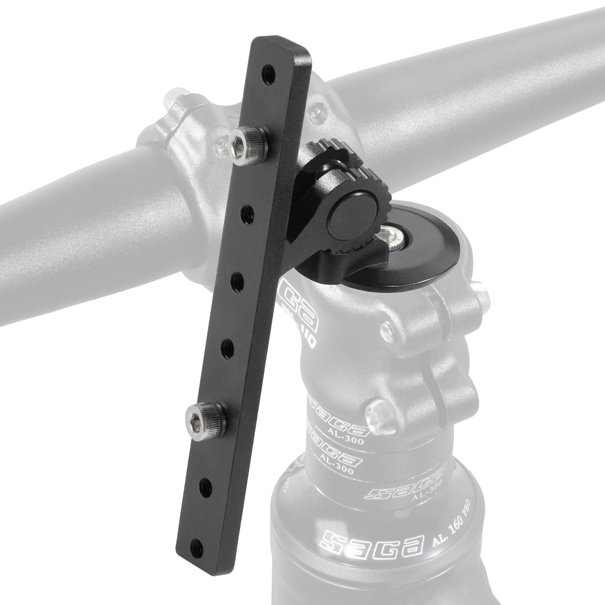 CyclingDeal Bike Bicycle Stem Mount Water Bottle Cage Adapter - Fully Adjustable for Bicycle Stem Top Cap - Premium Aluminum Alloy - for 1 Bottle Cage