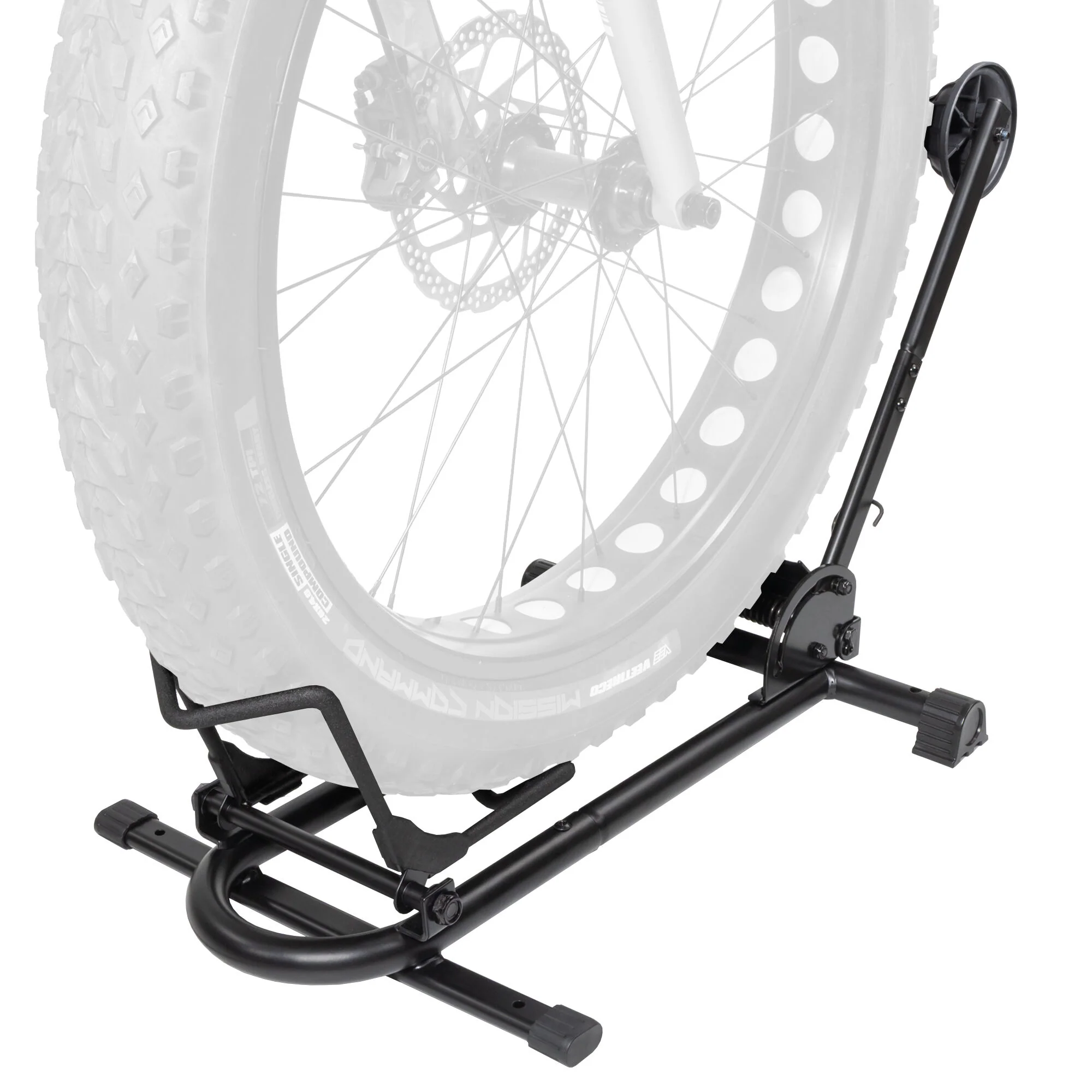 CyclingDeal Bicycle Floor Type Parking Rack Stand - for Mountain and Road Bike Indoor OutdoorGarage Storage - For Fat Bike