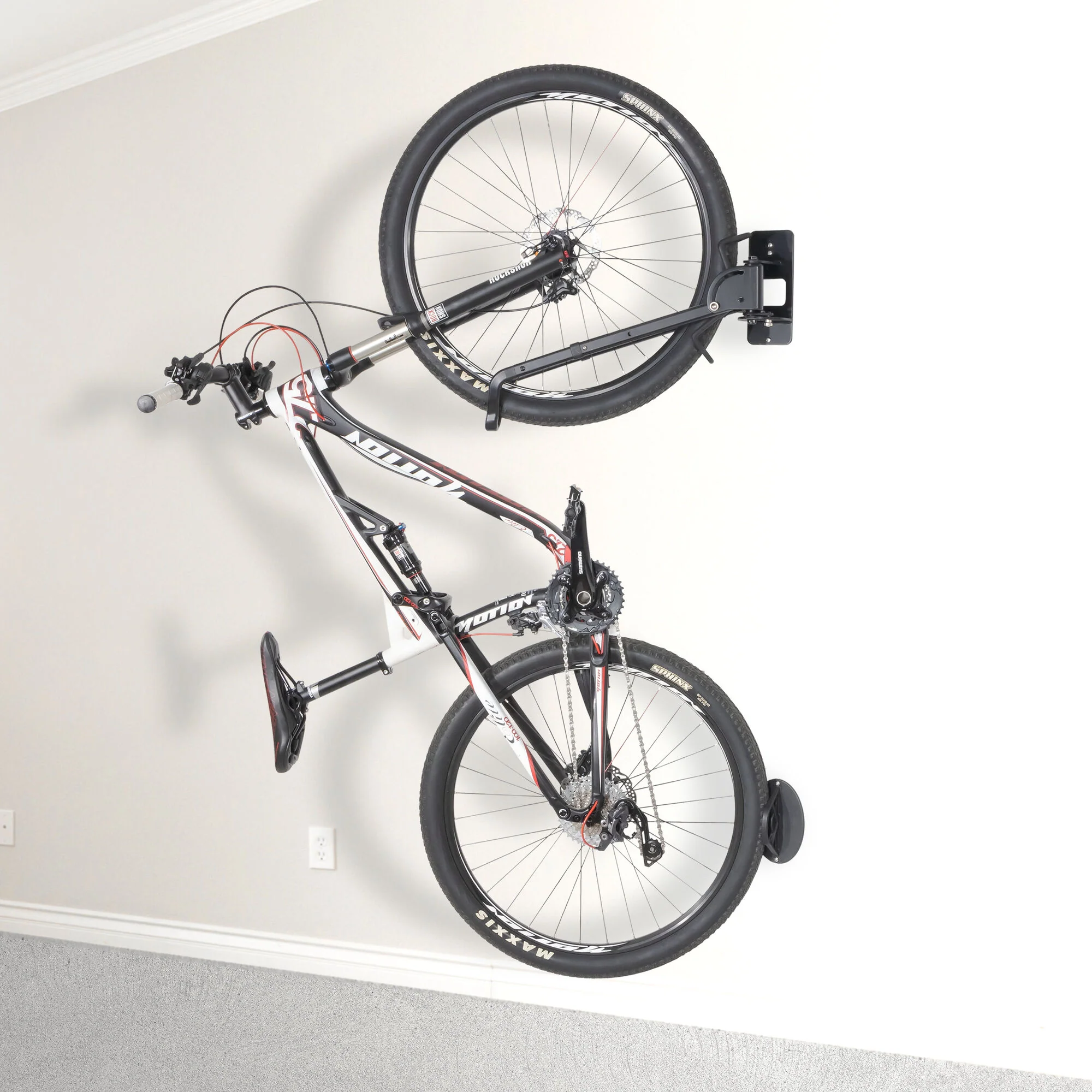 CyclingDeal Swivel Bike Wall Mount Rack - Vertical Adjustable Foldable Bicycle Parking Rack with Wheel Holder - for 20"-29" MTB 700C Road Bikes Home Garage Storage - Max. Tire Width 2.4" - 1 Pack