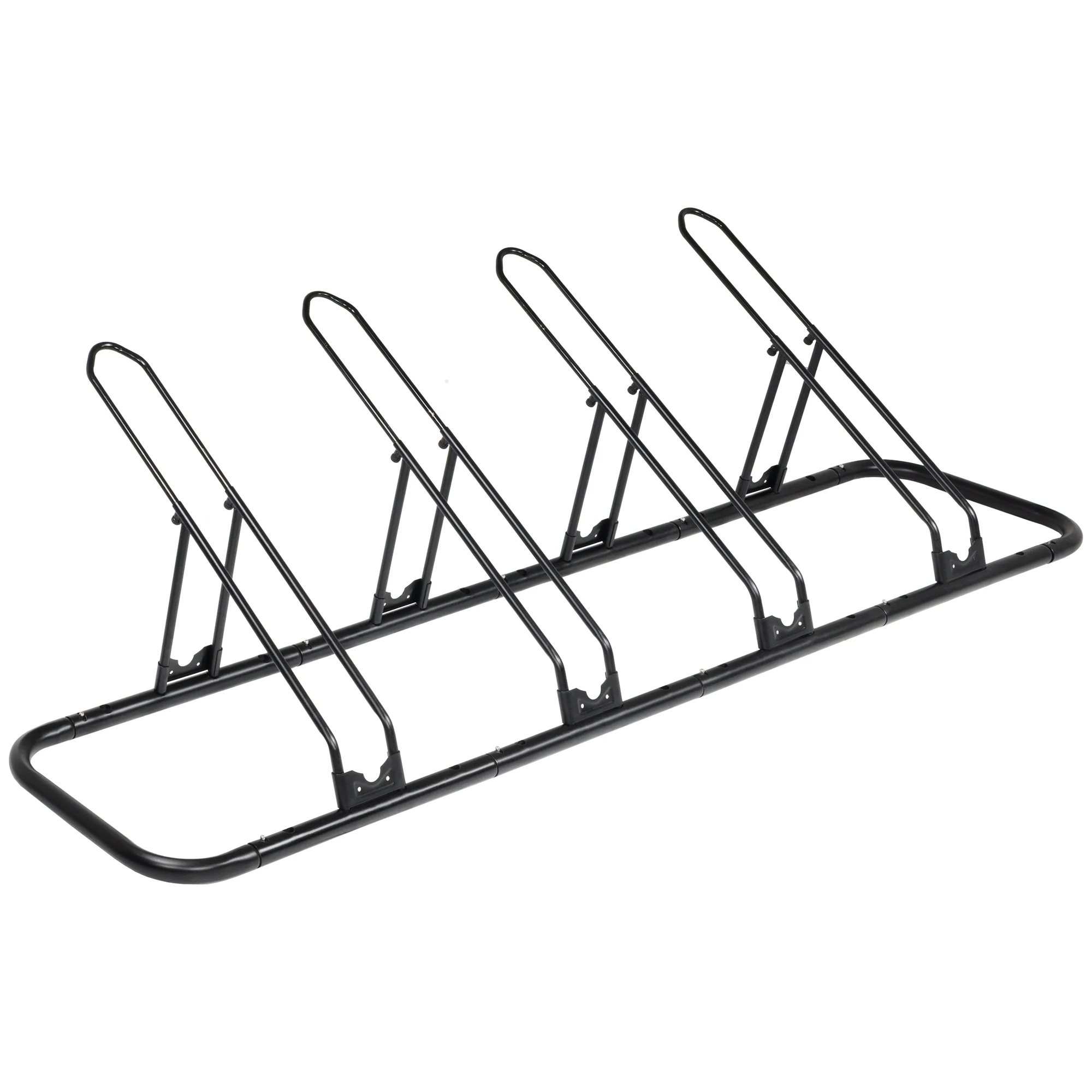 CyclingDeal Bicycle Floor Parking Rack Stand - for Mountain MTB Road Bike - Indoor Home Garage Storage - Adjustable 4 Bikes