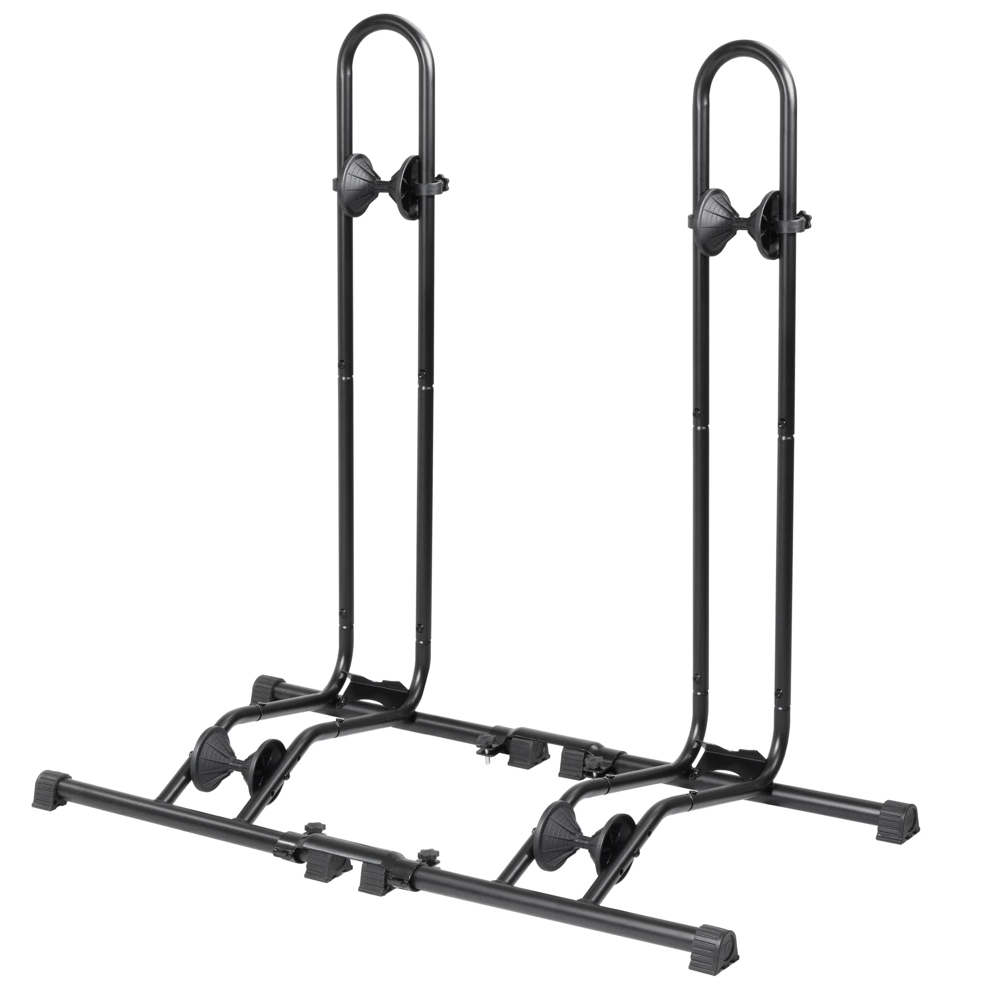 CyclingDeal Bike Floor Stand Parking Rack - for 20"-29" Mountain MTB & Road Bikes with Tire Width up to 2.4" or 5" Fat Bike - Bicycle Indoor Outdoor Garage Storage - Max Tire Width 2.4” for 2 Bikes