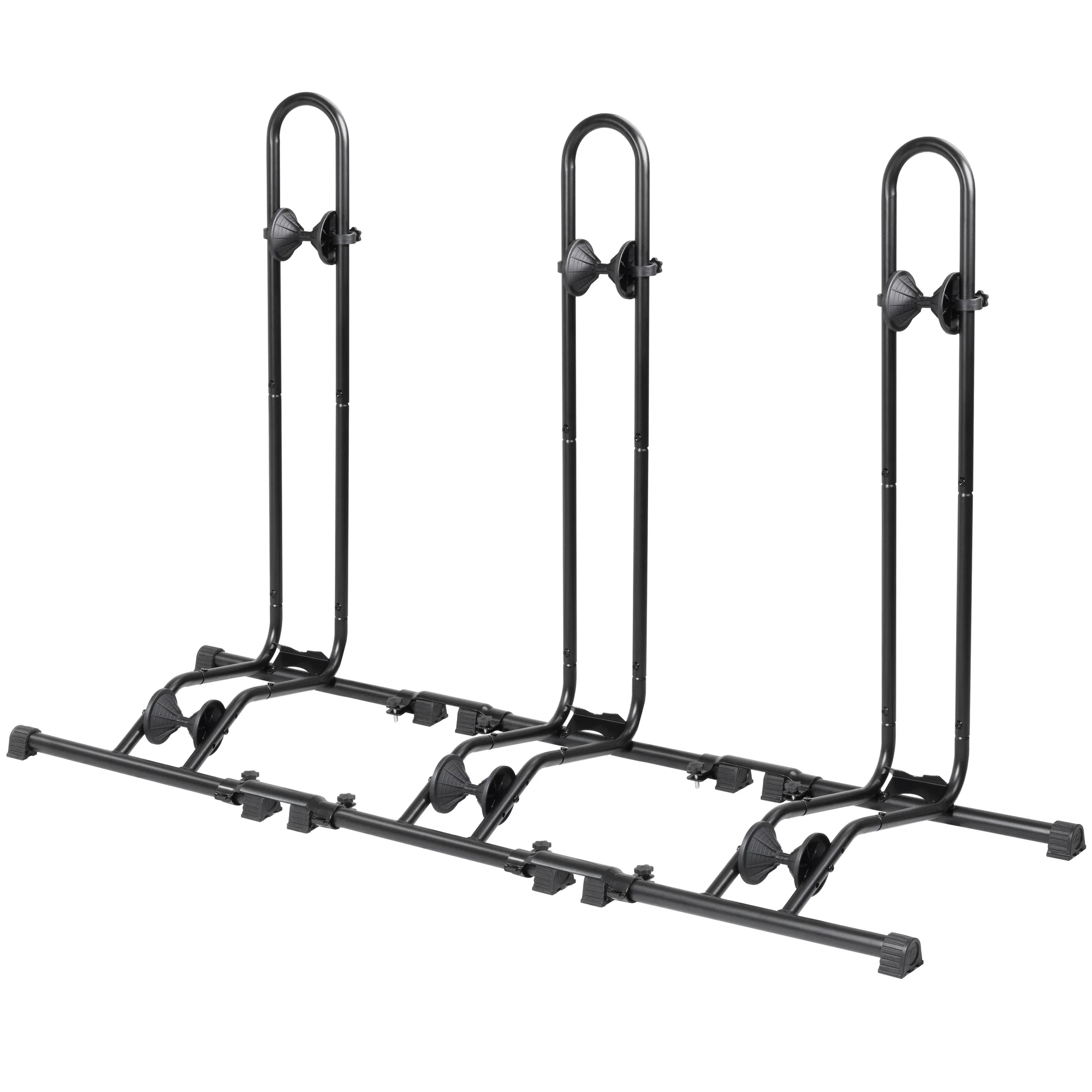CyclingDeal Bike Floor Stand Parking Rack - for 20"-29" Mountain MTB & Road Bikes with Tire Width up to 2.4" or 5" Fat Bike - Bicycle Indoor Outdoor Garage Storage - Max Tire Width 2.4” for 3 Bikes