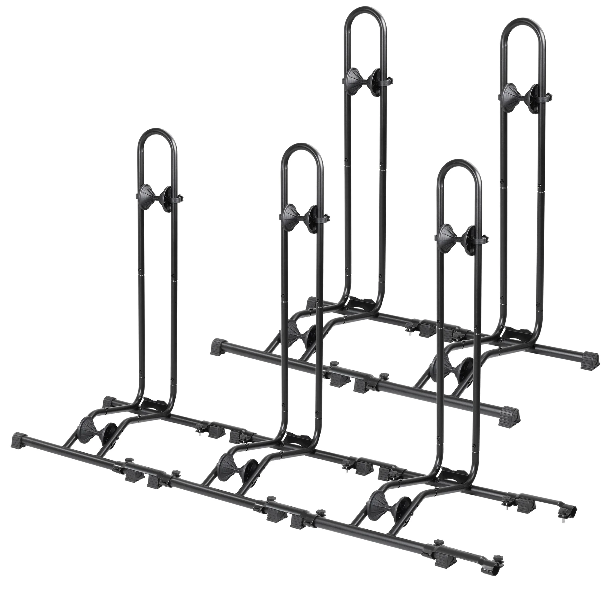 CyclingDeal Bike Floor Stand Parking Rack - for 20"-29" Mountain MTB & Road Bikes with Tire Width up to 2.4" or 5" Fat Bike - Bicycle Indoor Outdoor Garage Storage - Max Tire Width 2.4” for 5 Bikes