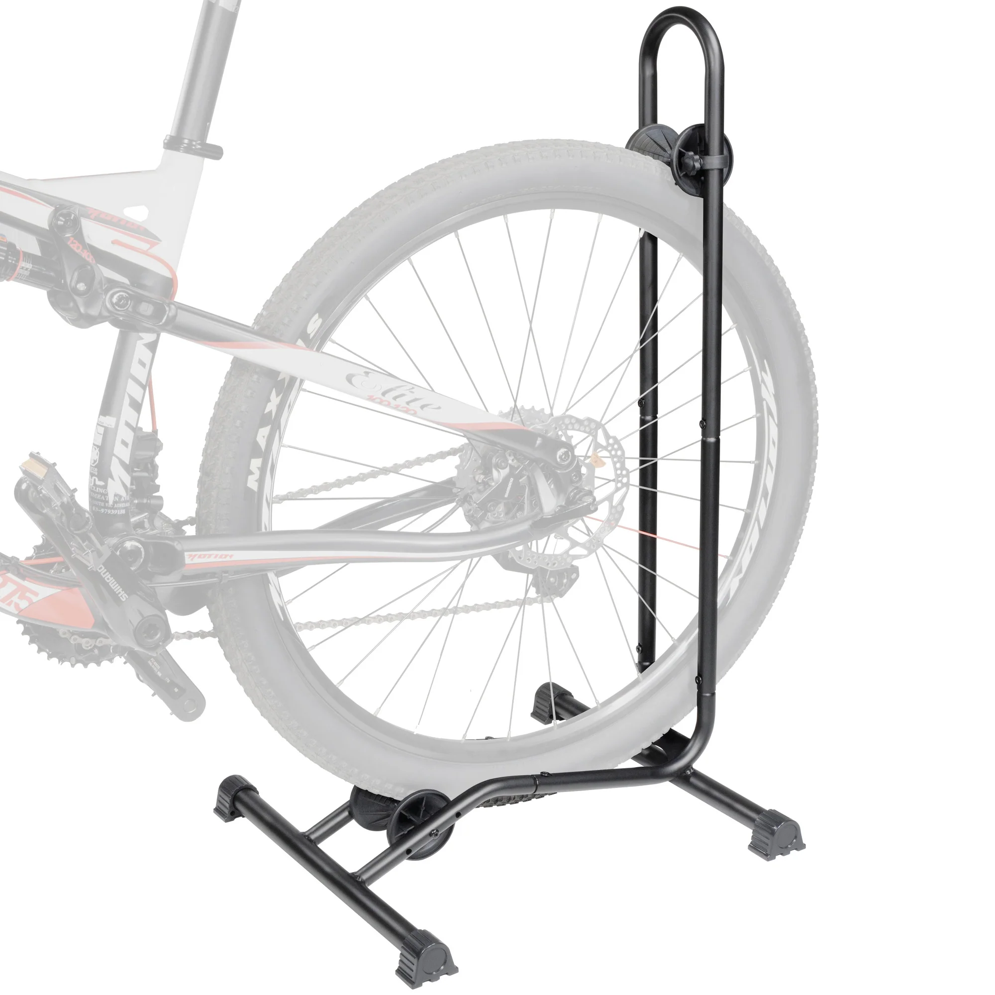 CyclingDeal Bike Floor Stand Parking Rack - for 20"-29" Mountain MTB & Road Bikes with Tire Width up to 2.4" or 5" Fat Bike - Bicycle Indoor Outdoor Garage Storage - Max Tire Width 2.4” for 1 Bike