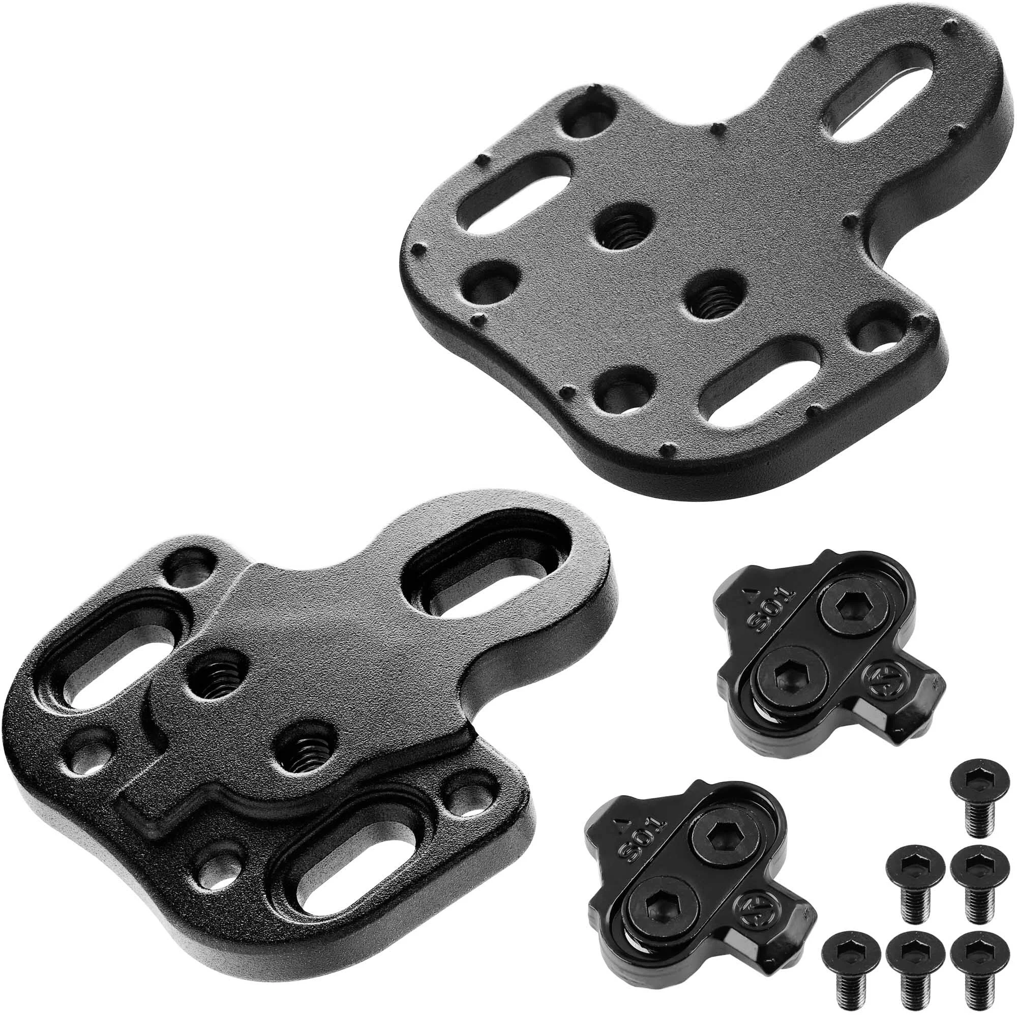 CyclingDeal Bicycle Shoes Cleats Converting Adapters - Using MTB Type SPD Cleats on Road or Indoor Bike Shoes with 3 Holes - Compatible with Shimano SPD Crankbrother - Adapters & Cleats