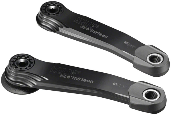 e*thirteen Helix Race Alloy e*spec Crank Arm Set - DUB, 12mm Offset, 165mm, with Self Extractor, Black