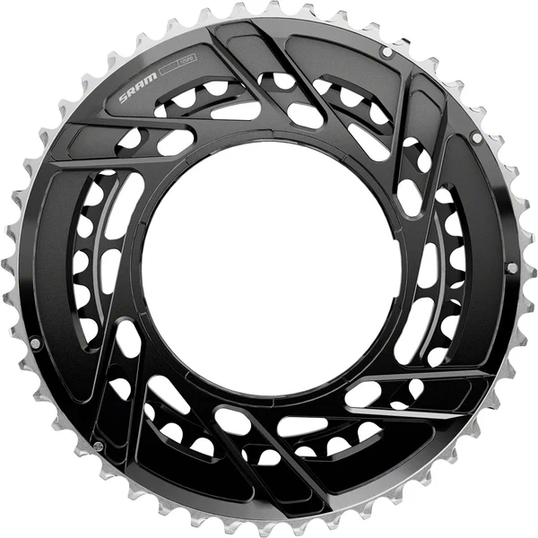 SRAM Force 2x Thread Mount Chainring - 50/37t, 12-Speed, Thread Mount (For Force E1 AXS PM Spider), Black, E1