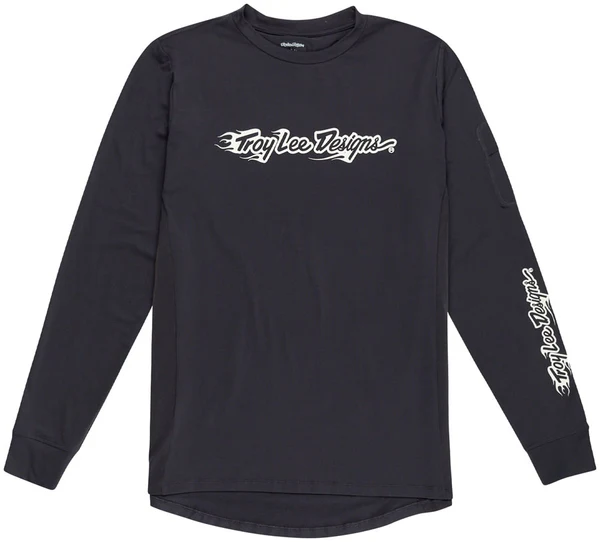 Troy Lee Designs Ruckus Long Sleeve Ride Tee Burn Out Carbon, 2X-Large