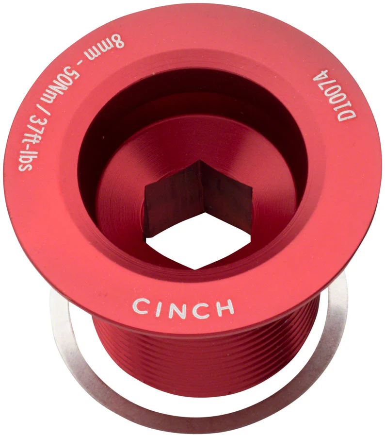 Race Face CINCH Crank Bolt with Washer - NDS M18 Gloss Red