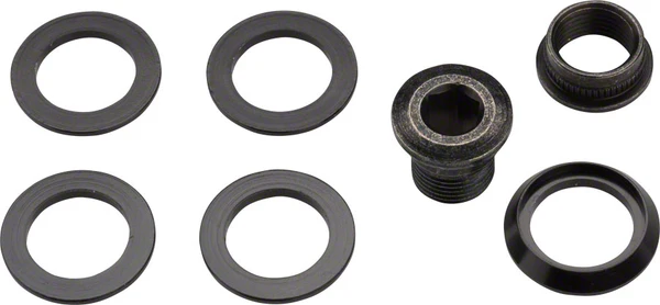 SRAM Force 1/ CX1 Chainring Spacer and Bolt Set: Five Spacers and Hidden Nut/Bolt, Fits Rival 1 with Hidden Chainring
