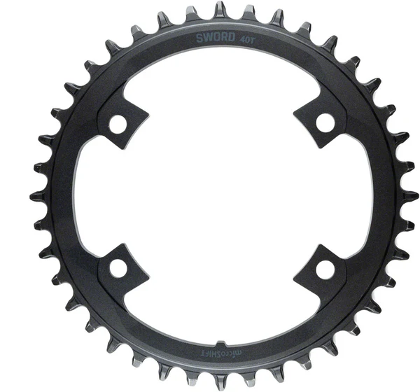 microSHIFT Sword Chainring - 40t, 110 Asym BCD, For 1x 9/10-Speed, Black