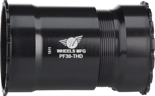 Wheels Manufacturing PF30 Bottom Bracket Angular Contact Bearings Threaded Black