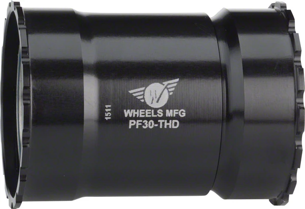Wheels Manufacturing PressFit 30 Bottom Bracket ABEC-3 Bearings: Threaded, Black