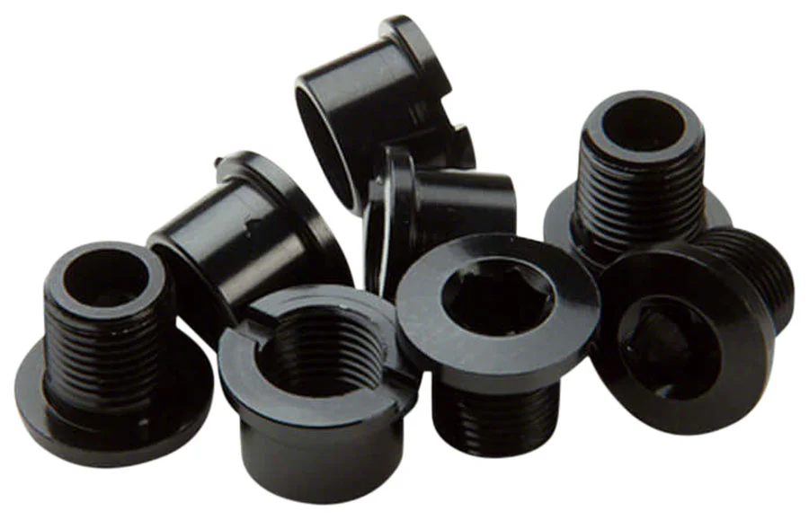 Race Face Chainring Bolt/Nut Set - M8 x 8.5mm Hex Aluminum Black Set of 4