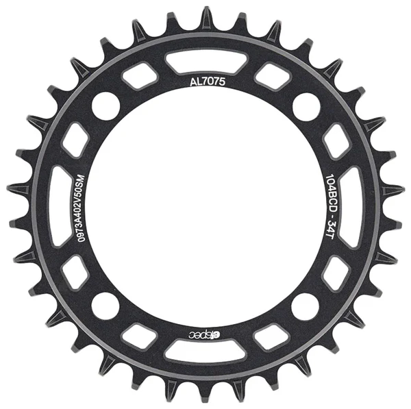 e*thirteen Helix e*specChainring, 104BCD AL Direct Mount, 34T, Black