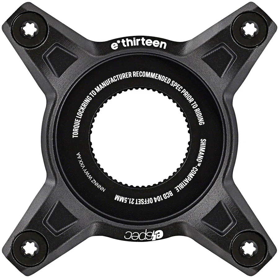 E*thirteen e*spec 104BCD Aluminum Direct Mount Spider - 104BCD 55mm CL Incl. Bolts Shimano EP8 BLK