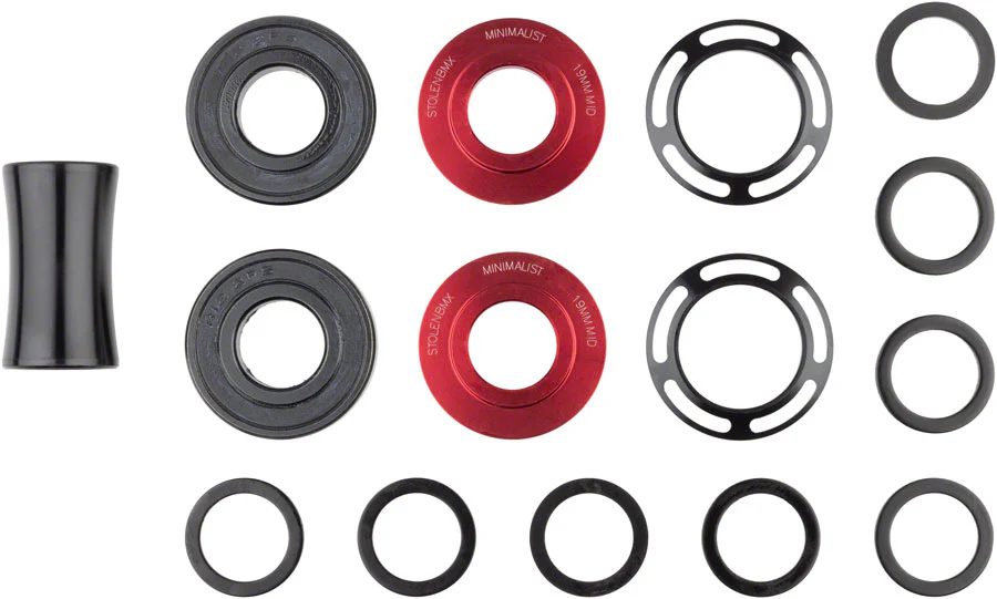 Stolen Minimalist Bottom Bracket - Mid 19mm Red