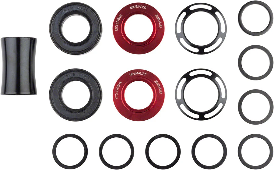 Stolen Minimalist Bottom Bracket - Mid 22mm Red