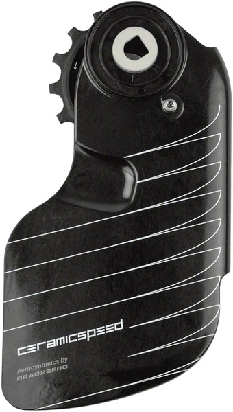 CeramicSpeed OSPW Pulley Wheel Aero Alpha System for SRAM Red/Force AXS - Coated Races, Aluminum Pulley, Carbon Cage,